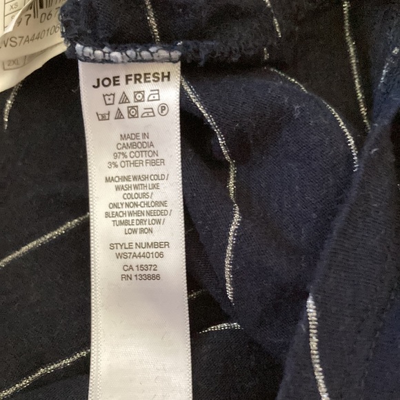 Joe Fresh tshirt and tank top navy silver stripe - Picture 8 of 9